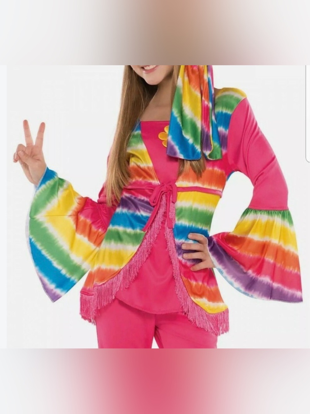 Kids Rainbow Tie-Dye Hippie Halloween Costume